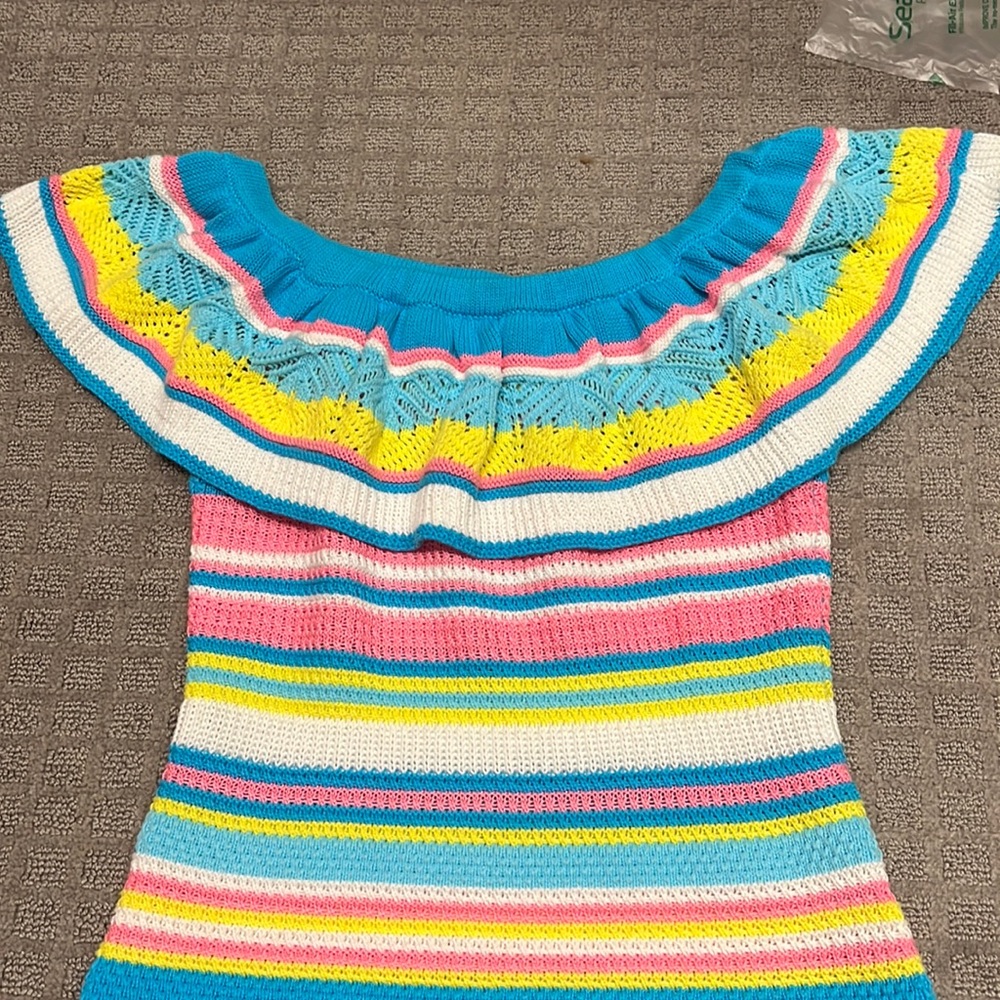 Lily Pulitzer Off the shoulder crochet sweater